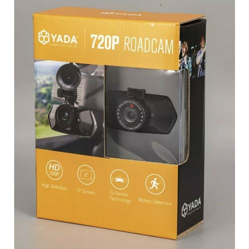 Yada Roadcam 720P Black Dash Camera, 120-Degree Wide Angle Lens, G-Sensor Techno